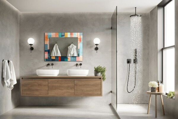 Lustro dekoracyjne prostokątne Kolorowe abstrakcyjne prostokąty