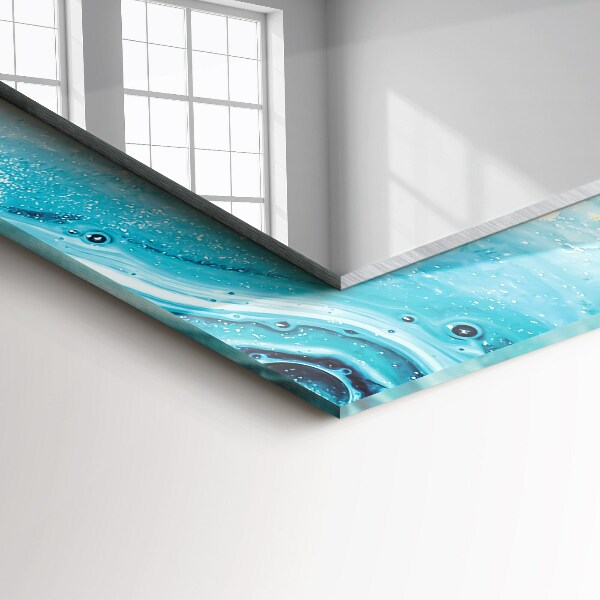 Lustro z nadrukiem prostokątne Niebieska sztuka abstrakcyjna