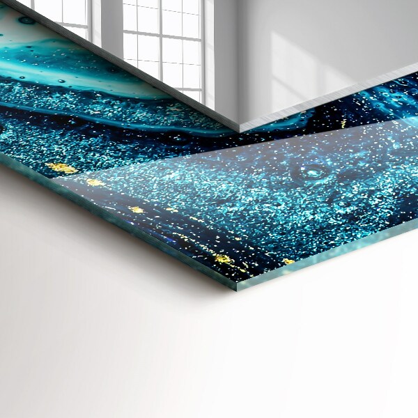 Lustro z nadrukiem prostokątne Niebieska sztuka abstrakcyjna