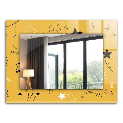 Lustro ramka z nadrukiem prostokątne Różne motywy gwiazd