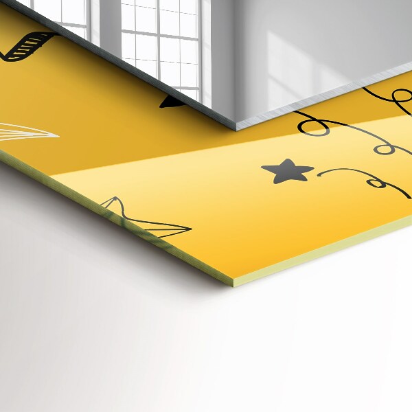 Lustro ramka z nadrukiem prostokątne Różne motywy gwiazd