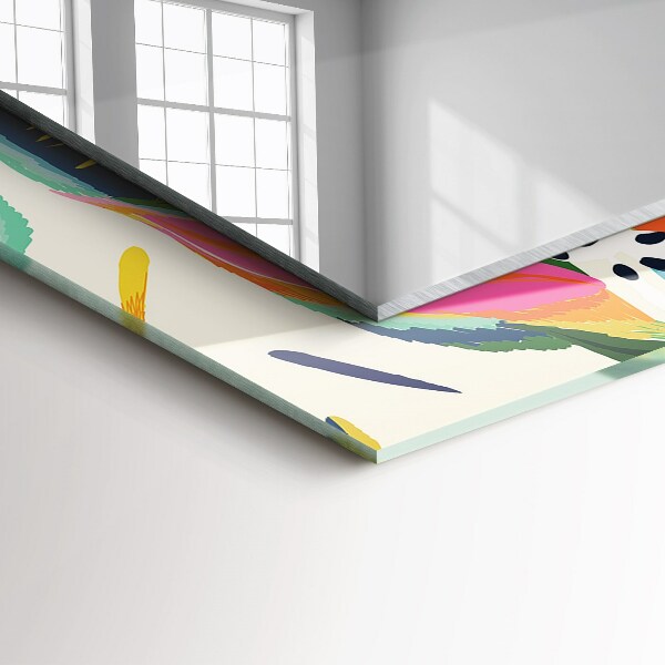 Lustro z nadrukiem prostokątne Kolorowy motyw liści