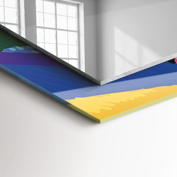 Lustro z nadrukiem dekoracyjne prostokątne Kolorowy motyw abstrakcyjny