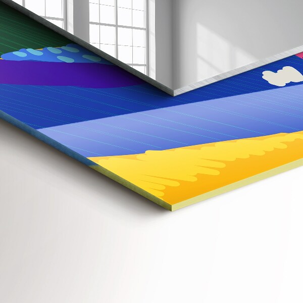 Lustro z nadrukiem dekoracyjne prostokątne Kolorowy motyw abstrakcyjny