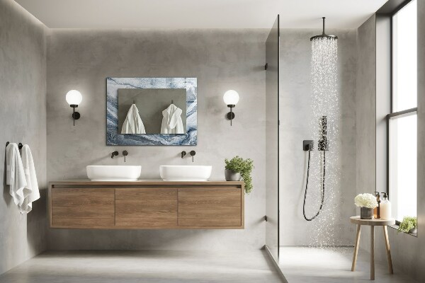 Lustro z nadrukiem prostokątne Odcienie marmuru