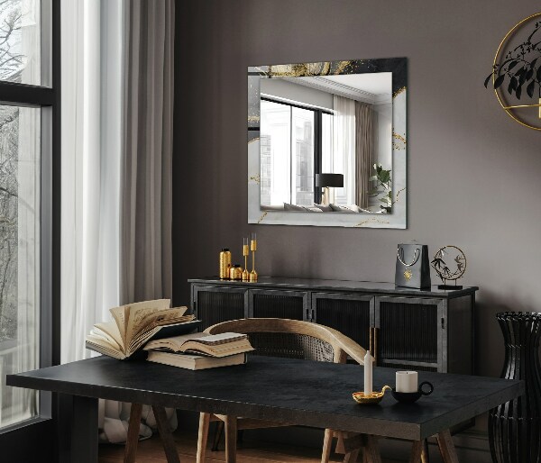 Lustro ścienne dekoracyjne prostokątne Sztuka abstrakcyjna w złocie