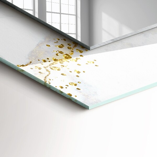 Lustro ścienne dekoracyjne prostokątne Sztuka abstrakcyjna w złocie