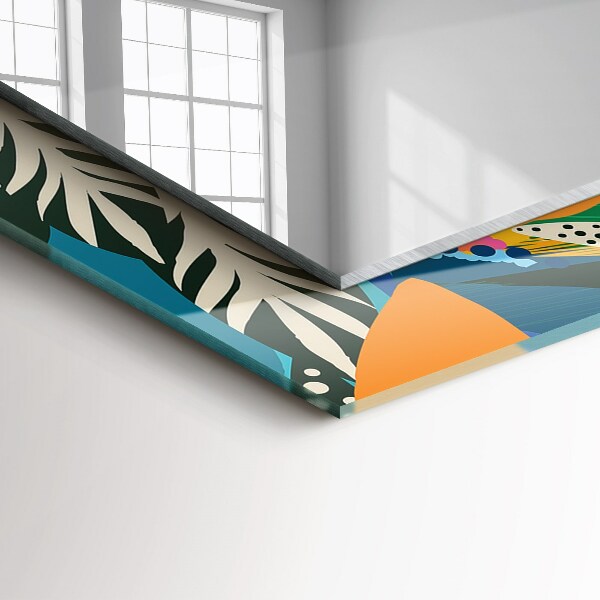 Lustro ramka z nadrukiem prostokątne Abstrakcyjne kolorowe kwiaty