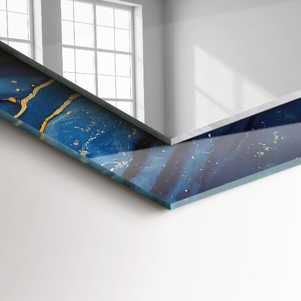 Lustro z drukowaną ramką prostokątne Sztuka abstrakcyjna w marmurze