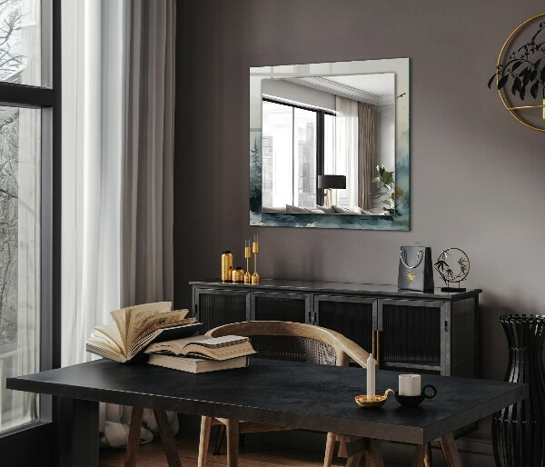 Lustro ścienne dekoracyjne prostokątne Kwiaty liście ptaki