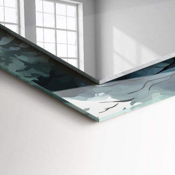 Lustro ścienne dekoracyjne prostokątne Kwiaty liście ptaki