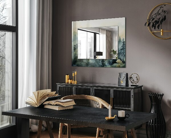 Lustro ścienne dekoracyjne prostokątne Kwiaty liście ptaki