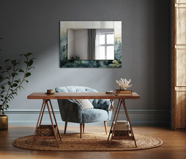 Lustro ścienne dekoracyjne prostokątne Kwiaty liście ptaki