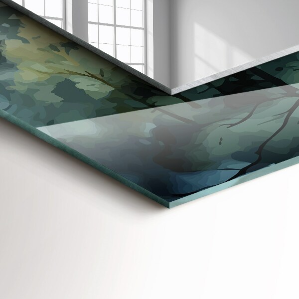 Lustro ścienne dekoracyjne prostokątne Kwiaty liście ptaki