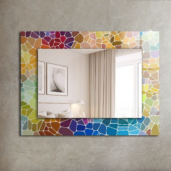 Lustro z nadrukiem prostokątne Kwiaty i liście