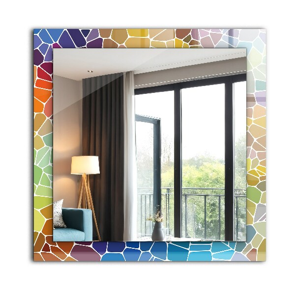 Lustro z nadrukiem prostokątne Kwiaty i liście