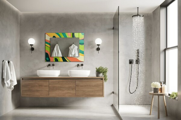 Lustro ramka z nadrukiem prostokątne Motyw geometryczny