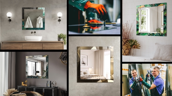 Lustro dekoracyjne prostokątne Część pnia drzewa