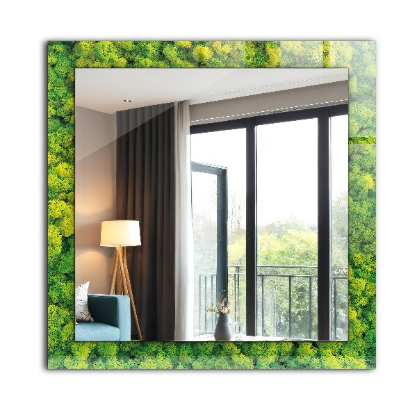 Lustro z nadrukiem prostokątne Gładki biały kamień