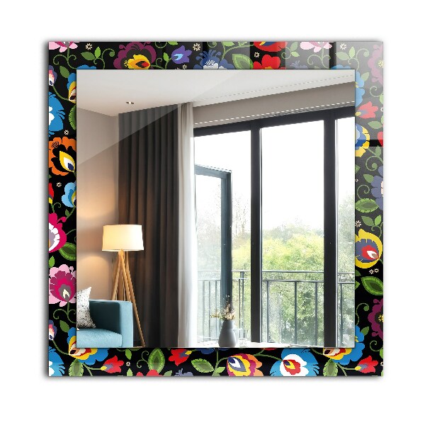 Lustro ramka z nadrukiem prostokątne Kwiaty i owoce