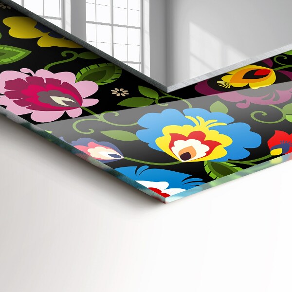 Lustro ramka z nadrukiem prostokątne Kwiaty i owoce