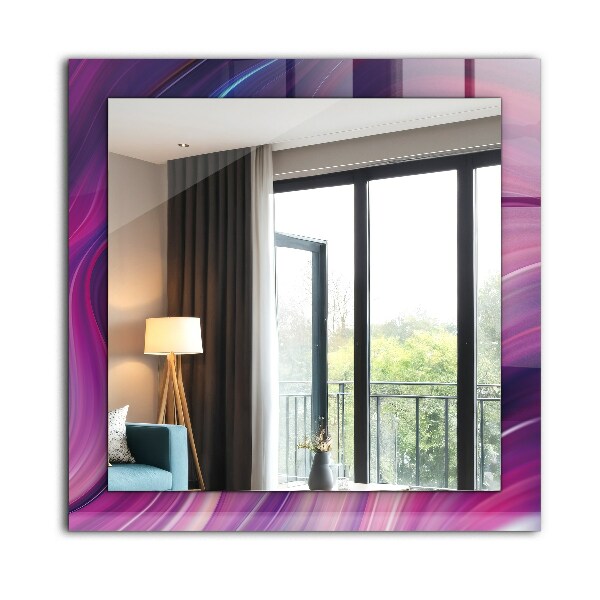 Lustro z drukowaną ramką prostokątne Kolorowy motyw palmy