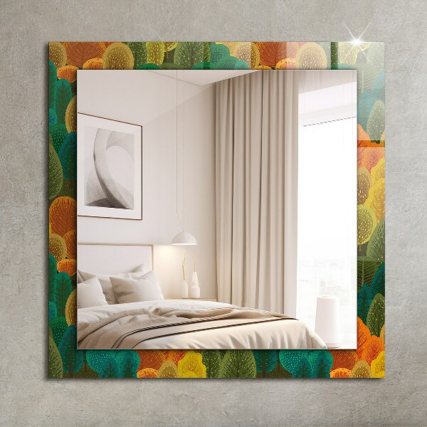 Lustro z nadrukiem prostokątne Róże w kształcie czaszki