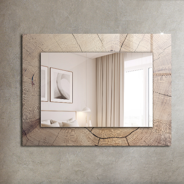 Lustro z drukowaną ramką prostokątne Kwiaty i ptaki