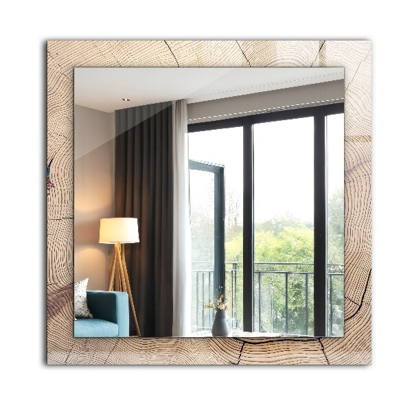 Lustro z drukowaną ramką prostokątne Kwiaty i ptaki