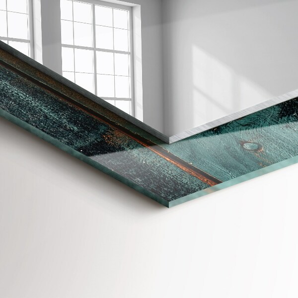 Lustro z nadrukiem prostokątne Kolorowe tropikalne liście