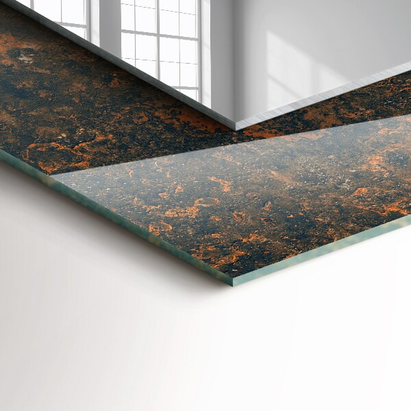 Lustro z nadrukiem dekoracyjne prostokątne Abstrakcyjny rysunek w kolorze żółtym