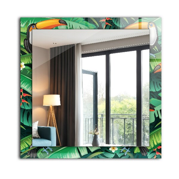 Lustro dekoracyjne prostokątne Turkusowy wzór geometryczny