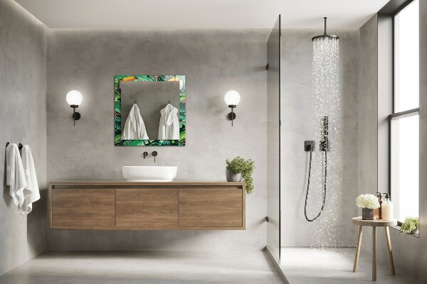 Lustro dekoracyjne prostokątne Turkusowy wzór geometryczny