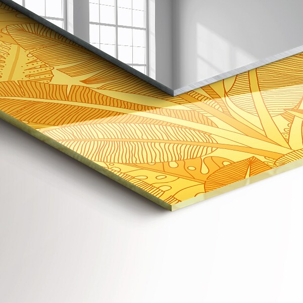 Lustro z nadrukiem prostokątne Paski liści