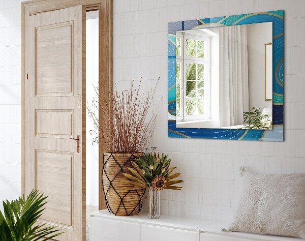 Lustro z nadrukiem dekoracyjne prostokątne Białe liście jajka wielkanocnego