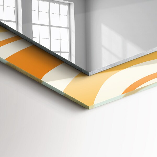 Lustro z nadrukiem prostokątne Czarno-szary motyw