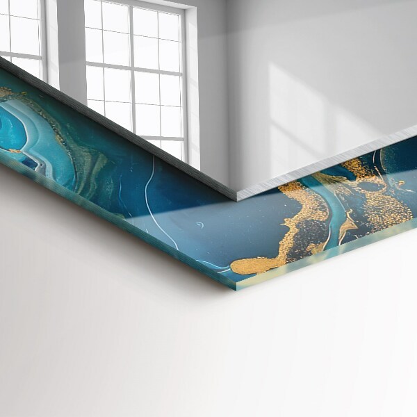 Lustro ramka z nadrukiem prostokątne Frotte Astratta w kolorze marmuru