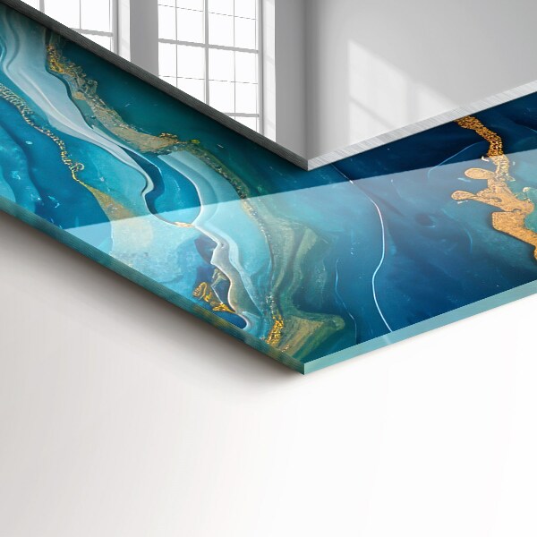 Lustro ramka z nadrukiem prostokątne Frotte Astratta w kolorze marmuru