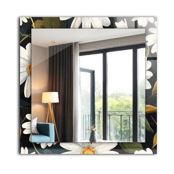 Lustro z nadrukiem prostokątne Mgiełka Margherita bianca