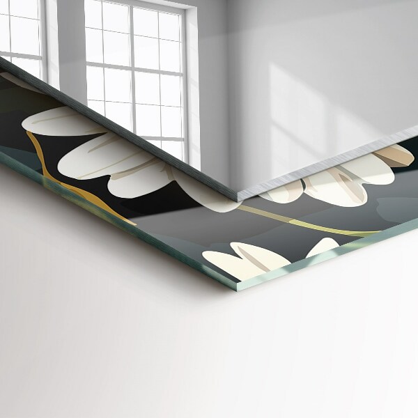 Lustro z nadrukiem prostokątne Mgiełka Margherita bianca