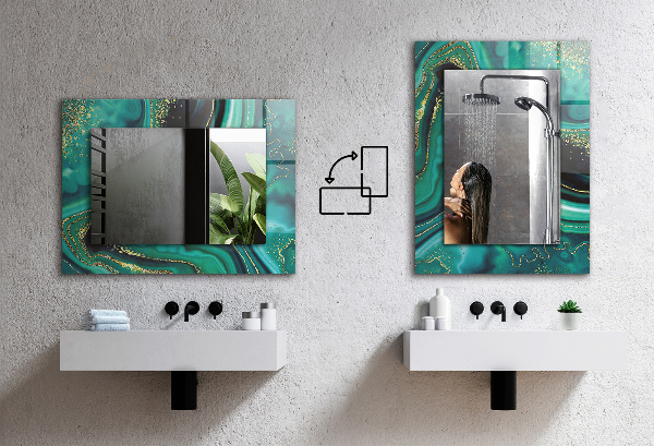 Lustro z nadrukiem prostokątne Mgiełka Margherita bianca