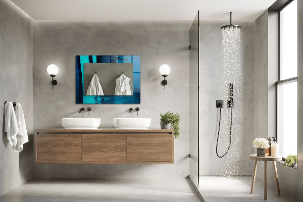 Lustro dekoracyjne prostokątne Niebieska sztuka Astrata