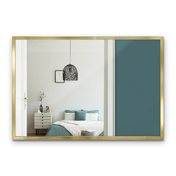 Minimalistyczne lustro prostokątne w złotej ramie 60x40 cm
