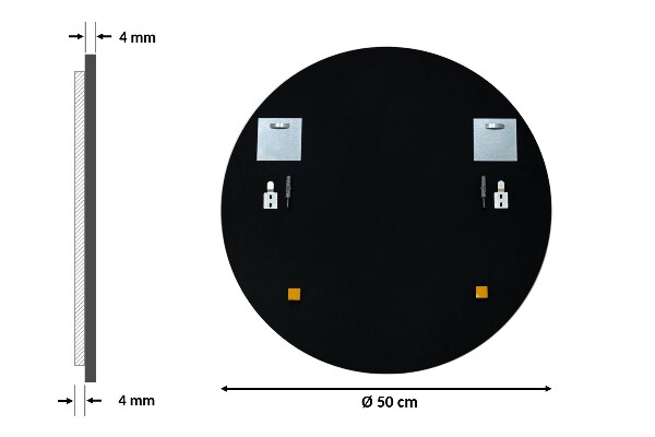 Lustro okrągłe czarna ramka fi 50 cm