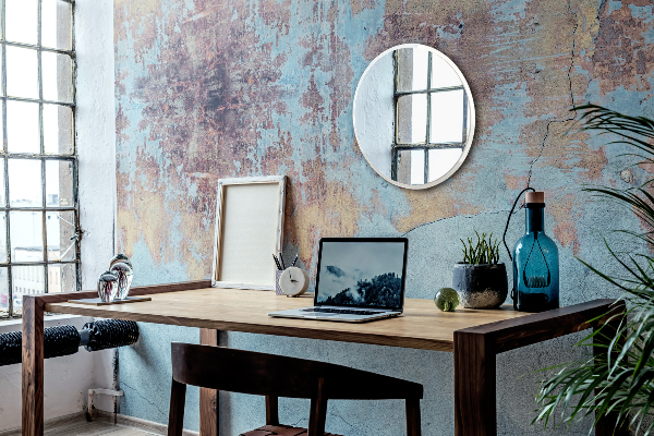 Lustro w białej ramce okrągłe łazienkowe fi 70 cm