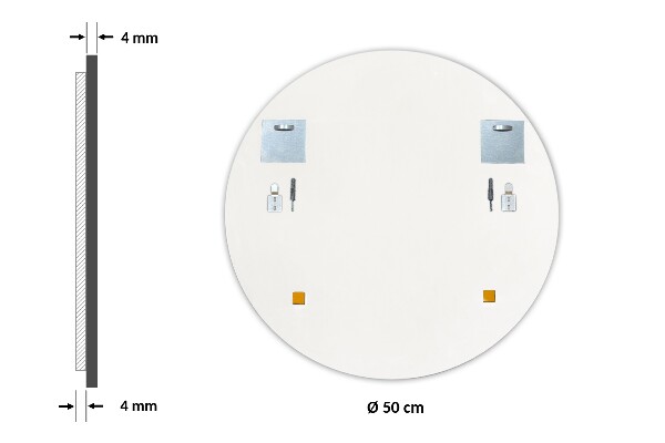 Lustro okrągłe do sypialni biała ramka fi 50 cm