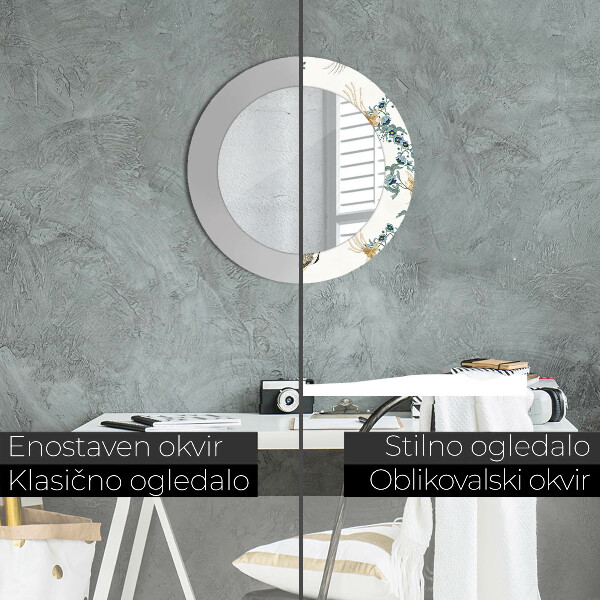 Lustro ścienne dekoracyjne okrągłe Chinoserie