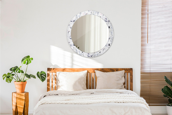 Lustro ścienne dekoracyjne okrągłe Żurawie ptaki