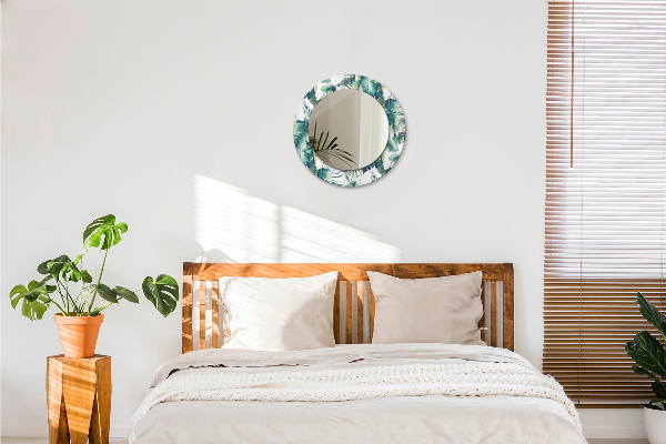 Lustro ścienne dekoracyjne okrągłe Liście