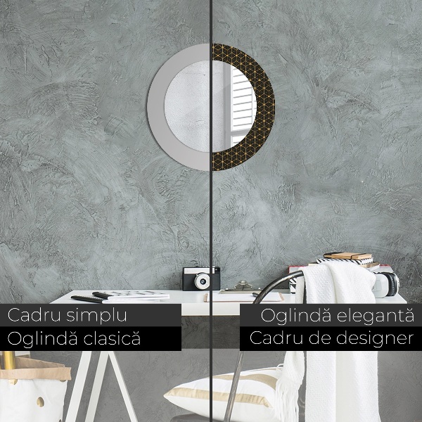 Lustro ścienne dekoracyjne okrągłe Geometria sześciokątna